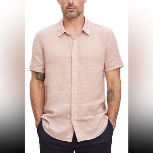 Velvet by Graham & Spencer Light Pink Casual Linen Shirt